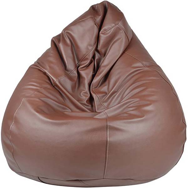 Faux Leather Beagbag Chair Golden Gliterring Cover With PS Beads Filling