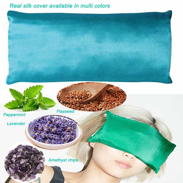 Full Colors Available Therapeutic Eye Pillow Mask With Real Silk Cover